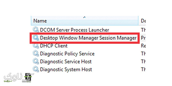گزینه Desktop Windows Manager session Manager