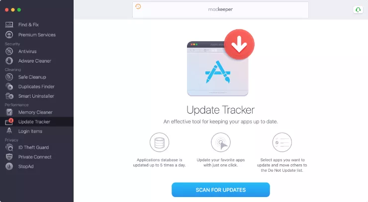 برای استفاده از ابزار Update Tracker